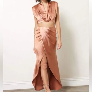 Crop Top and Midi Skirt set